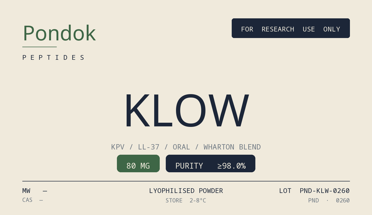 KLOW - Pondok Peptides label