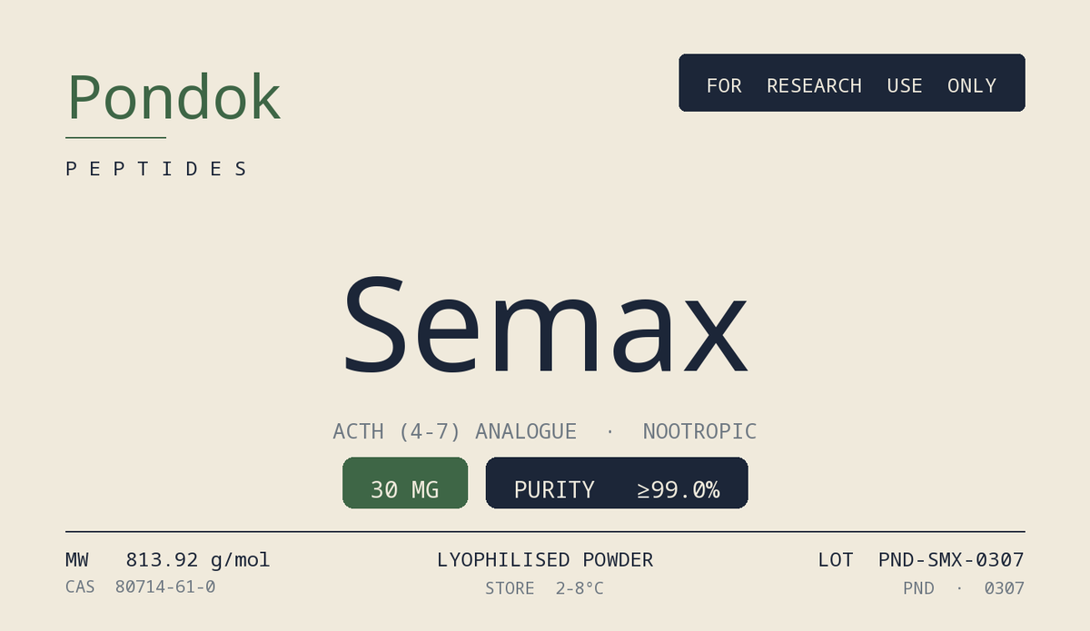 Semax - Pondok Peptides label